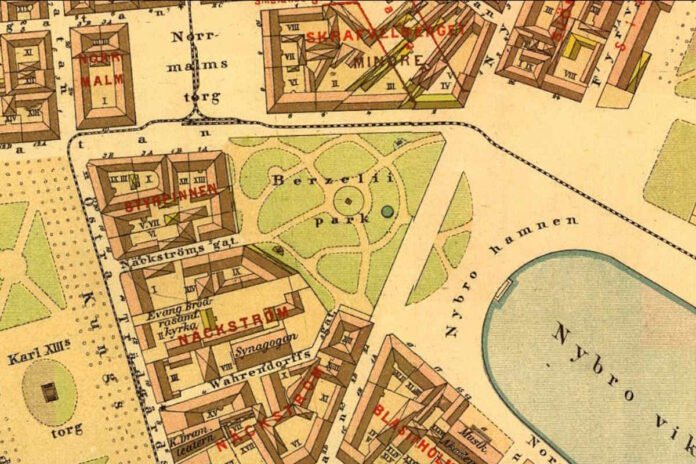 Map of Berzelii Park from 1885.