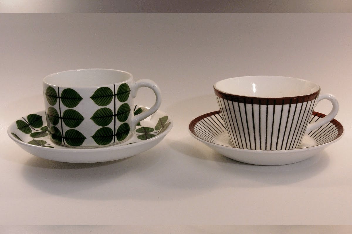 "Berså" (left) and "Spisa Ribb" porcelain, both designed by Stig Lindberg, Gustavsberg. Photo: Holger.Ellgaard (CC BY-SA 3.0)