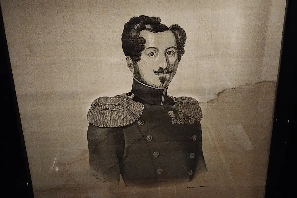 The technique used at Almgrens in Stockholm made it possible to weave portraits, such as King Oscar I.