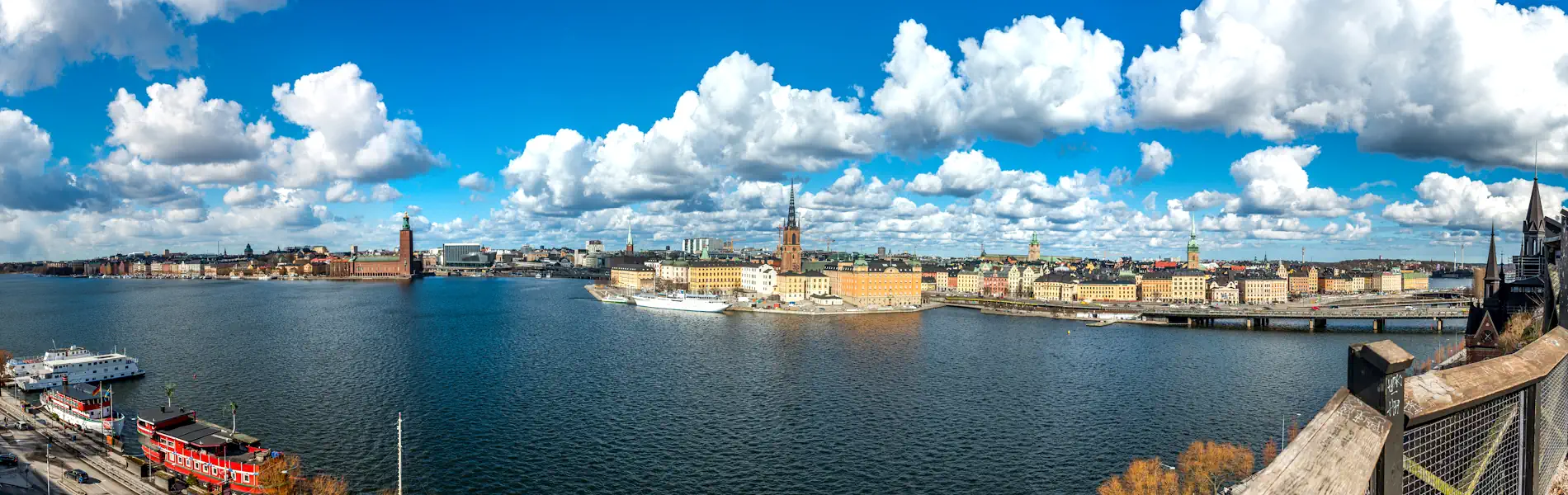 View from Monteliusvägen toward Riddarholmen. Stockholm City Hall is visible on the left. Photo: Bengt Nyman (CC BY 3.0)