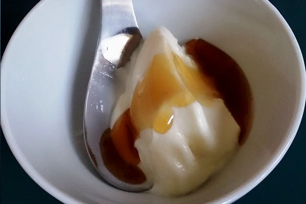 Greek-style yogurt has become popular in Sweden in recent years, served here with honey.