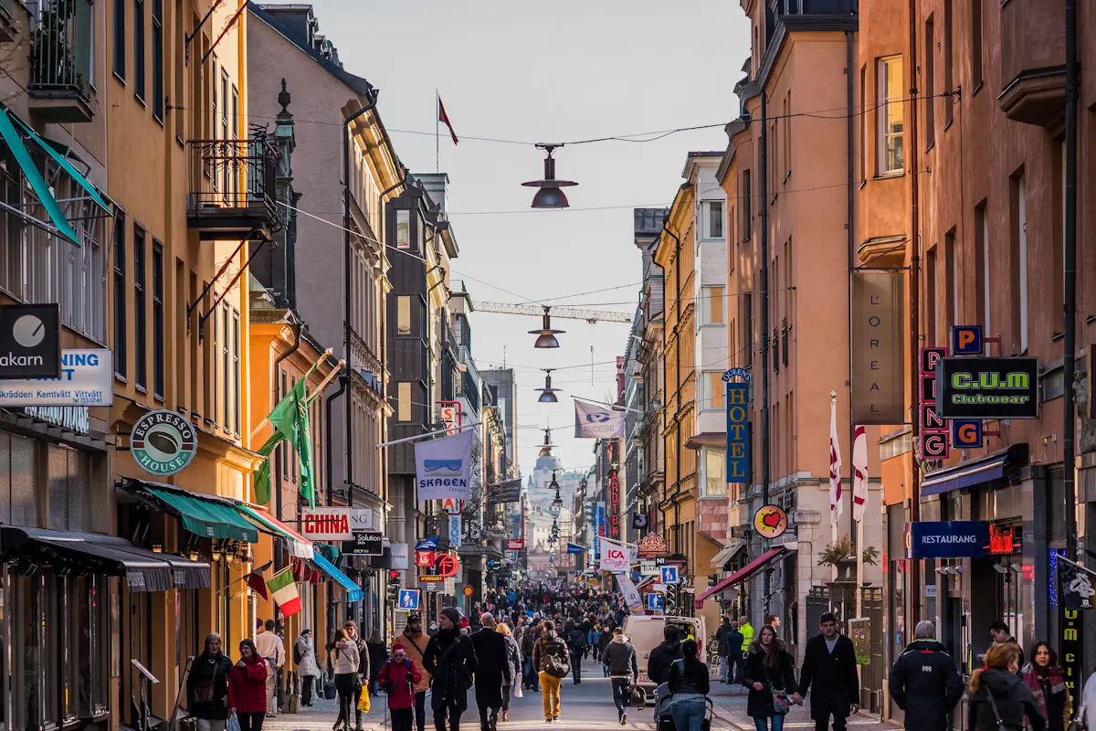 View from Drottninggatan in central Stockholm. Photo: Bengt Nyman (CC BY-SA 4.0)