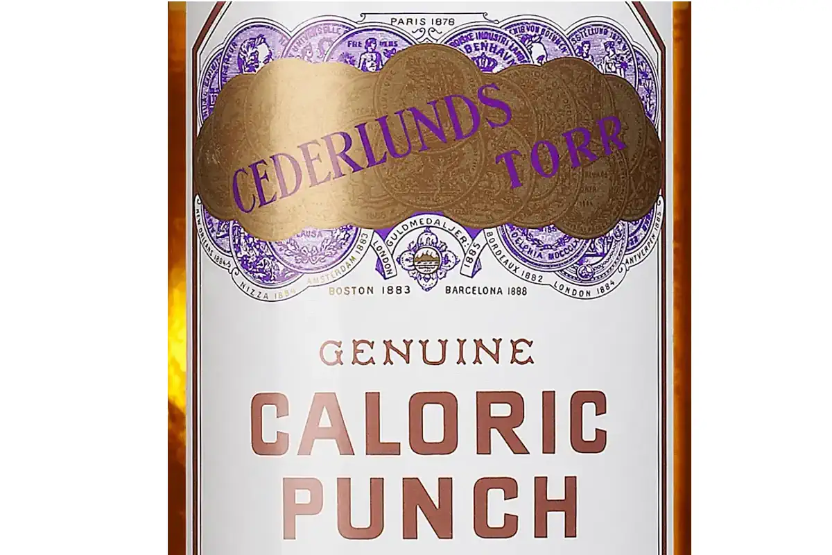 Detail from a bottle of Cederlunds Punsch from Sweden.