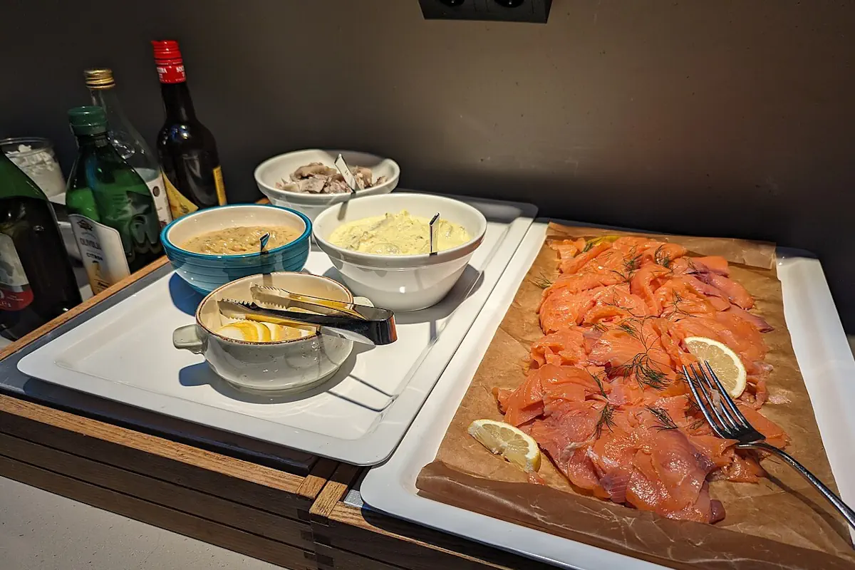 At many Stockholm hotels, breakfast often includes herring and salmon.