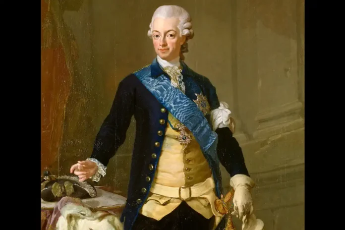 Gustav III, as he appeared on the Day of the Revolution, August 19, 1772, painted by Lorens Pasch the Younger. Photo: Public domain