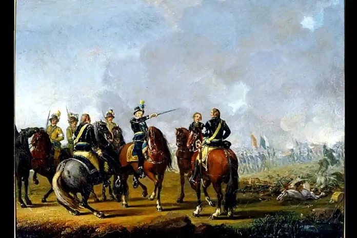 Gustav III during the Battle of Uttismalm (Finland, then part of Russia), on June 28, 1789. Painting by Per Hilleström. Photo: Public Domain