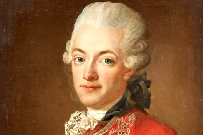 The approximately 25-year-old Crown Prince Gustav shortly before his father's death. Painting by Lorens Pasch the Younger, circa 1770. Photo: Public domain