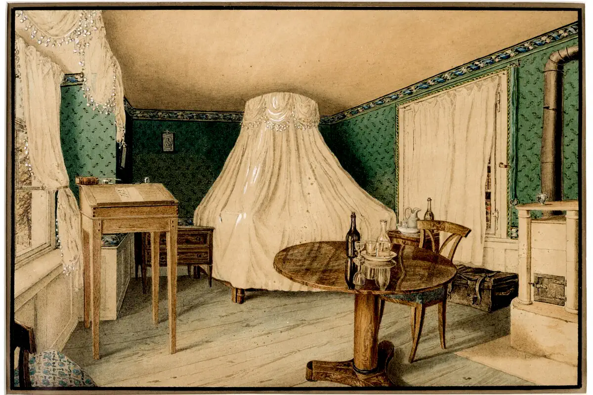 Gustav IV Adolf’s room at the inn Zum Weissen Rössli in St. Gallen, where he died in 1837. Photo: Public domain
