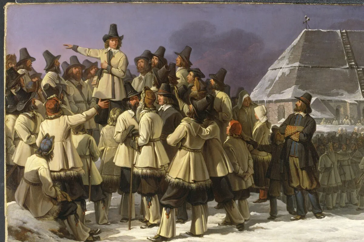 Gustav Vasa urges the Dalecarlians to rise up against Danish rule. Painting by Johan Gustaf Sandberg from 1836. Photo: Nationalmuseum/Public domain