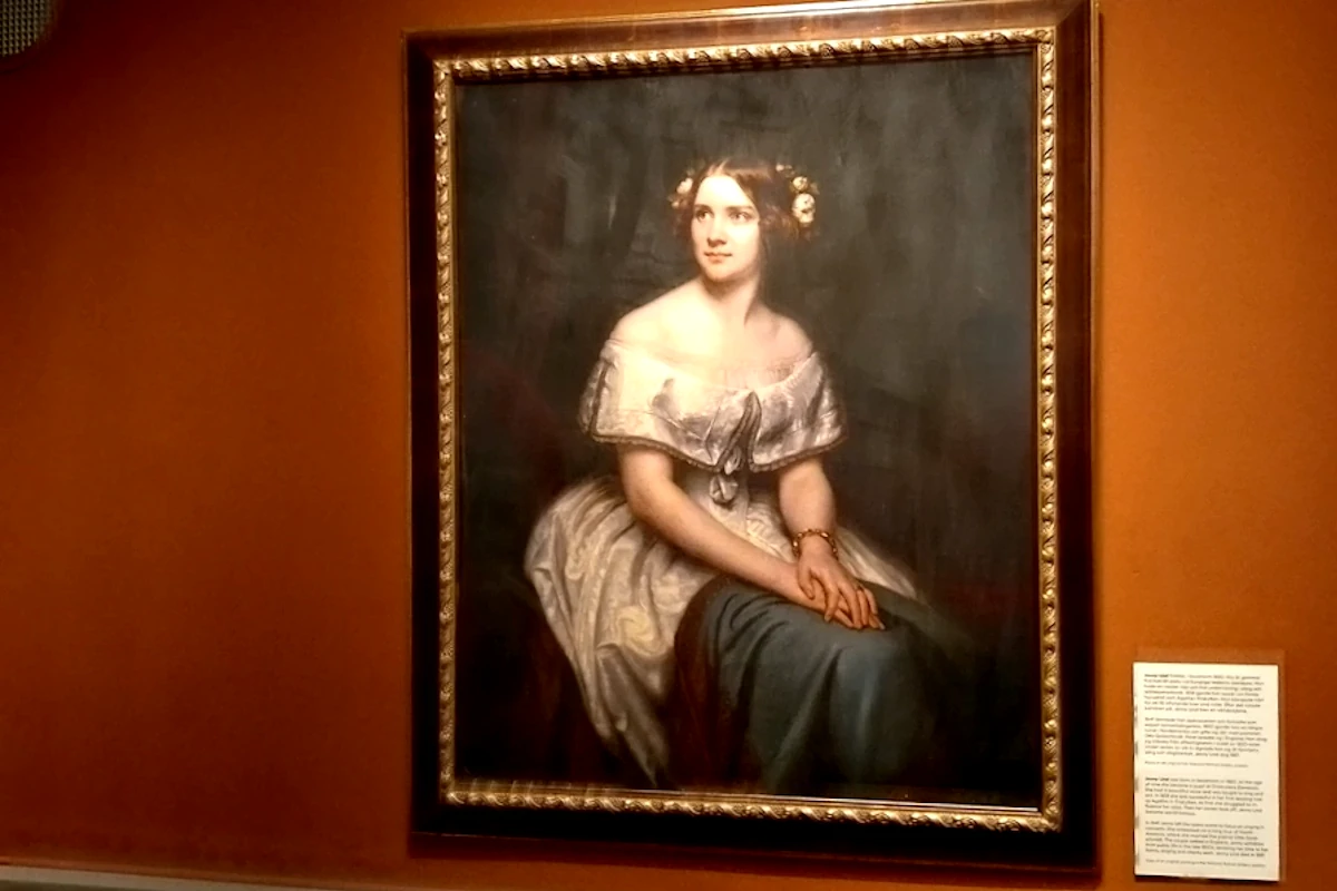 A well‑known portrait of Jenny Lind, today displayed at the City Museum by Slussen in Stockholm. (c) StockholmMuseum.com