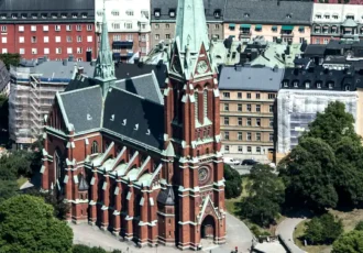 Aerial view of St. John's Church in central Stockholm. Photo: L.G.foto (CC BY-SA 4.0)