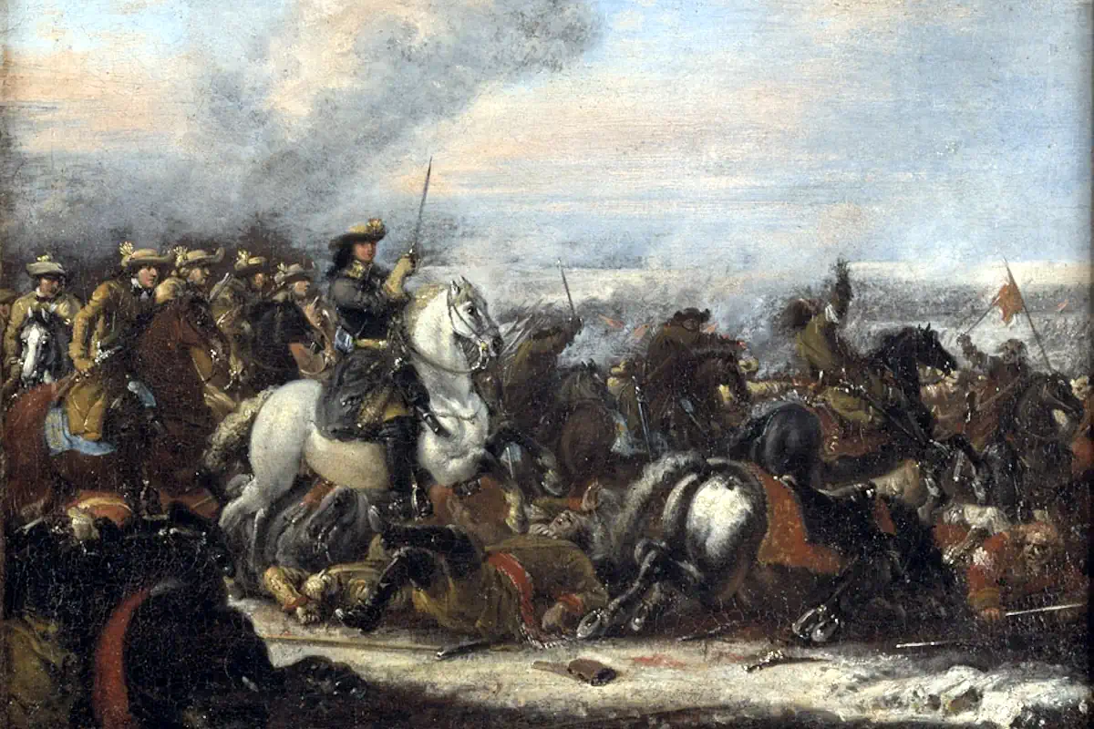 Karl XI (1655–1697) at the Battle of Lund. Painting by Johann Philip Lemke, 1696. Photo: Public domain