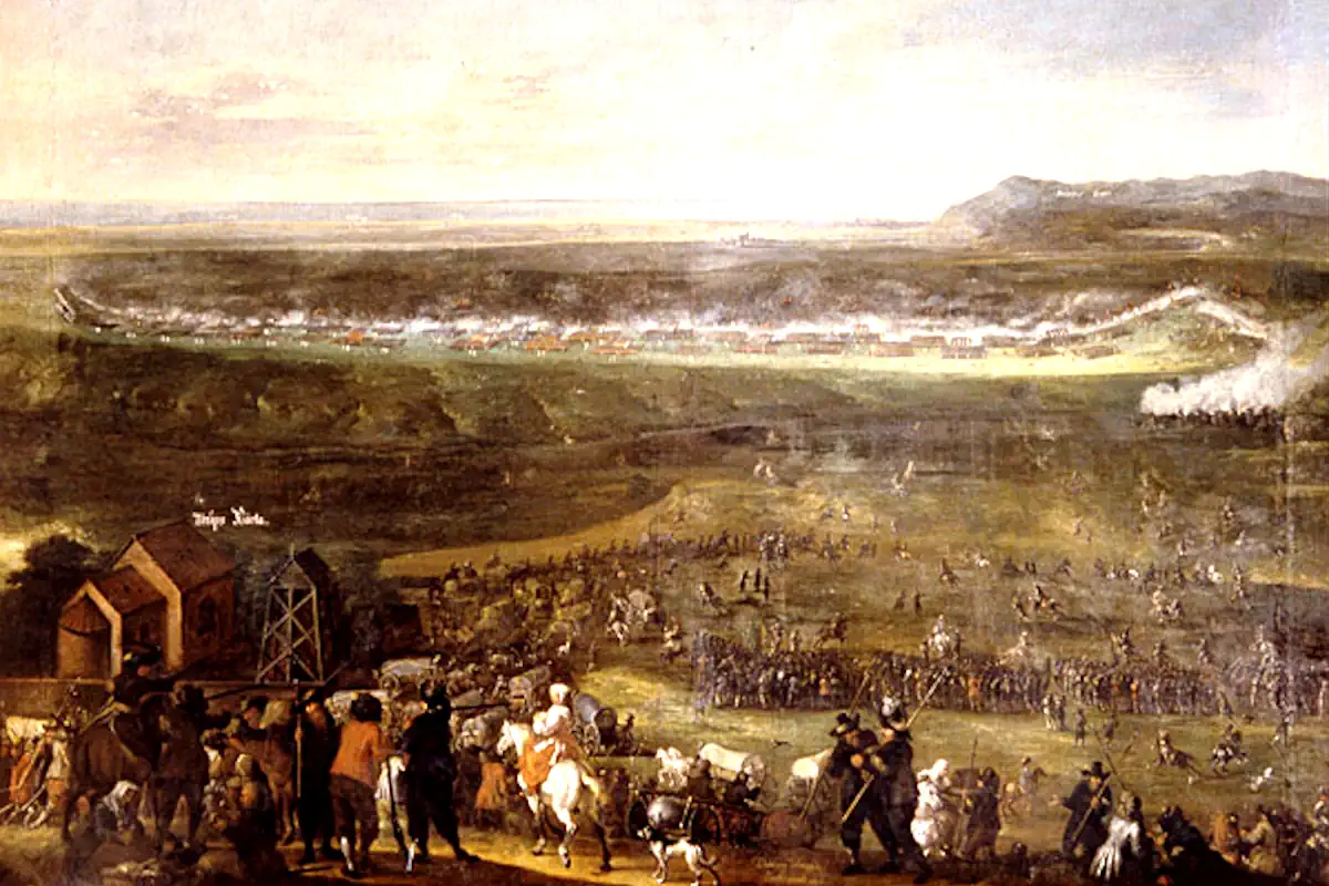 The battle of Tirups Hed (moor) outside of Landskrona, 14 July 1677. Swedish victory. Photo: Public domain