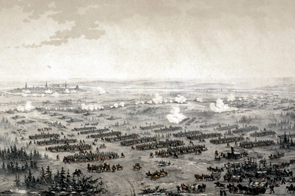 Painting by Otto August Mankell from 1870 depicting the Battle of Narva in 1700. Photo: Armémuseum/Public domain