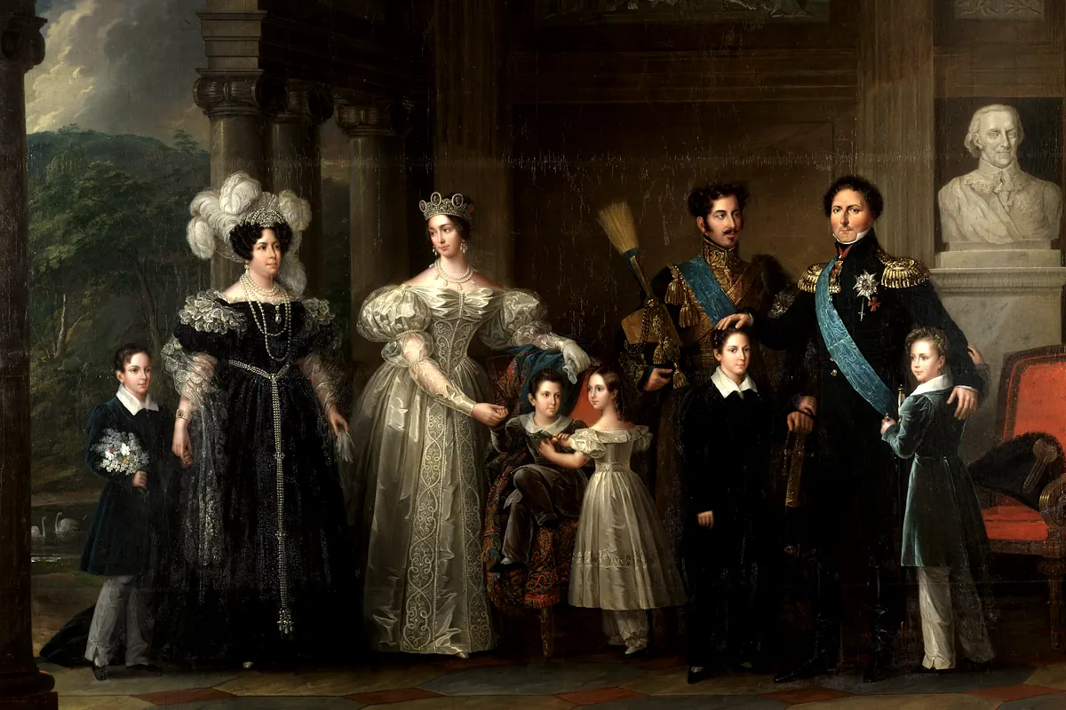 The Bernadotte Family Portrait (1837) by Fredric Westin, showing the early Bernadotte dynasty. Photo: Public domain