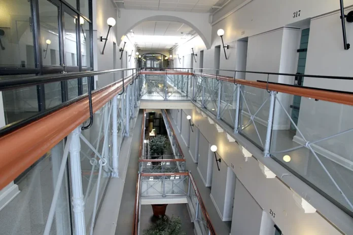 Interior from the old prison on Långholmen, now a hotel and hostel.