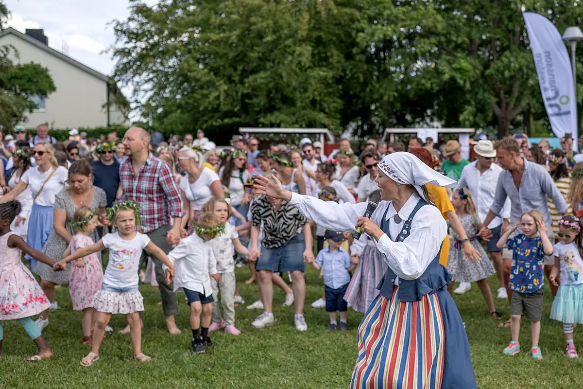 Midsummer celebration in Vaxholm, east of Stockholm.