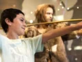 Children in the exhibition The Human Journey. Photo: Martin Stenmark/Naturhistoriska riksmuseet.