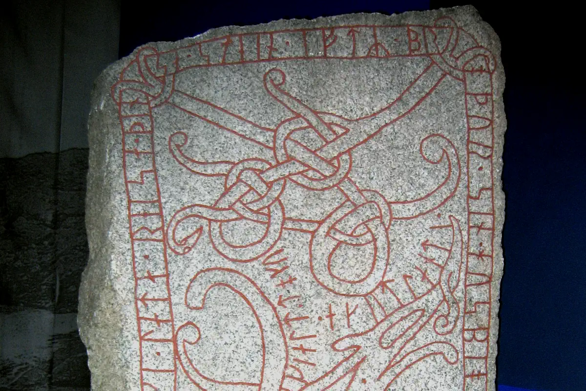 Runestone at the Swedish History Museum: Skúli and Folki raised it in memory of their brother, who died abroad.