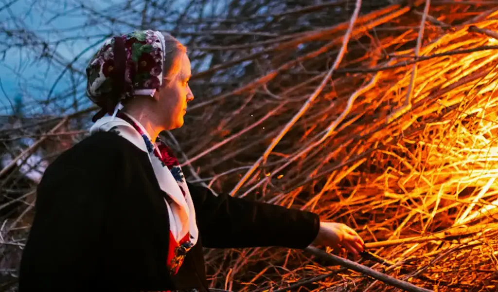 The traditional Valborg bonfire is lit at Skansen in Stockholm. Photo: Anna Hugosson/Skansen