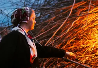 The traditional Valborg bonfire is lit at Skansen in Stockholm. Photo: Anna Hugosson/Skansen