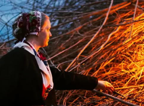 The traditional Valborg bonfire is lit at Skansen in Stockholm. Photo: Anna Hugosson/Skansen