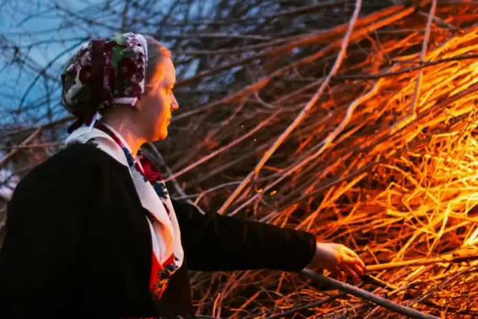 The traditional Valborg bonfire is lit at Skansen in Stockholm. Photo: Anna Hugosson/Skansen