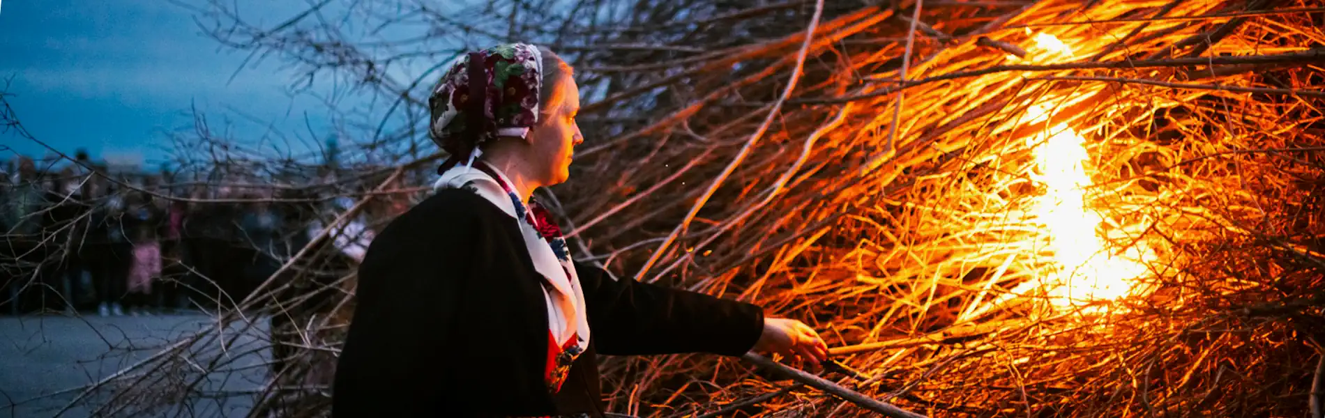 The traditional Valborg bonfire is lit at Skansen in Stockholm. Photo: Anna Hugosson/Skansen