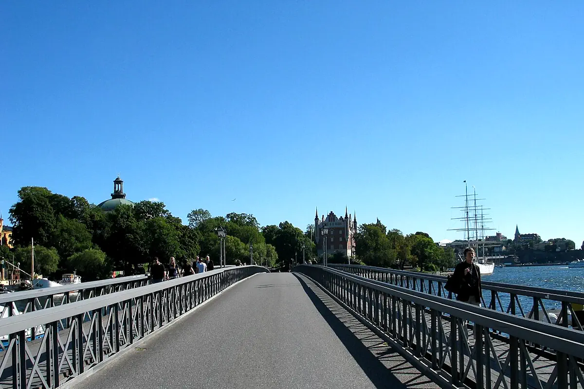 View from Skeppsholmsbron in central Stockholm, looking toward Skeppsholmen. Photo: Jonas Bergsten (Public Domain)