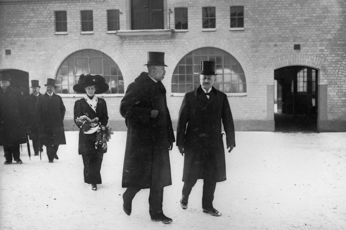 The slaughterhouse in Johanneshov in southern Stockholm was inaugurated by King Gustaf V in 1912. Photo: Unknown/Stockholms stadsmuseum (CC-BY)