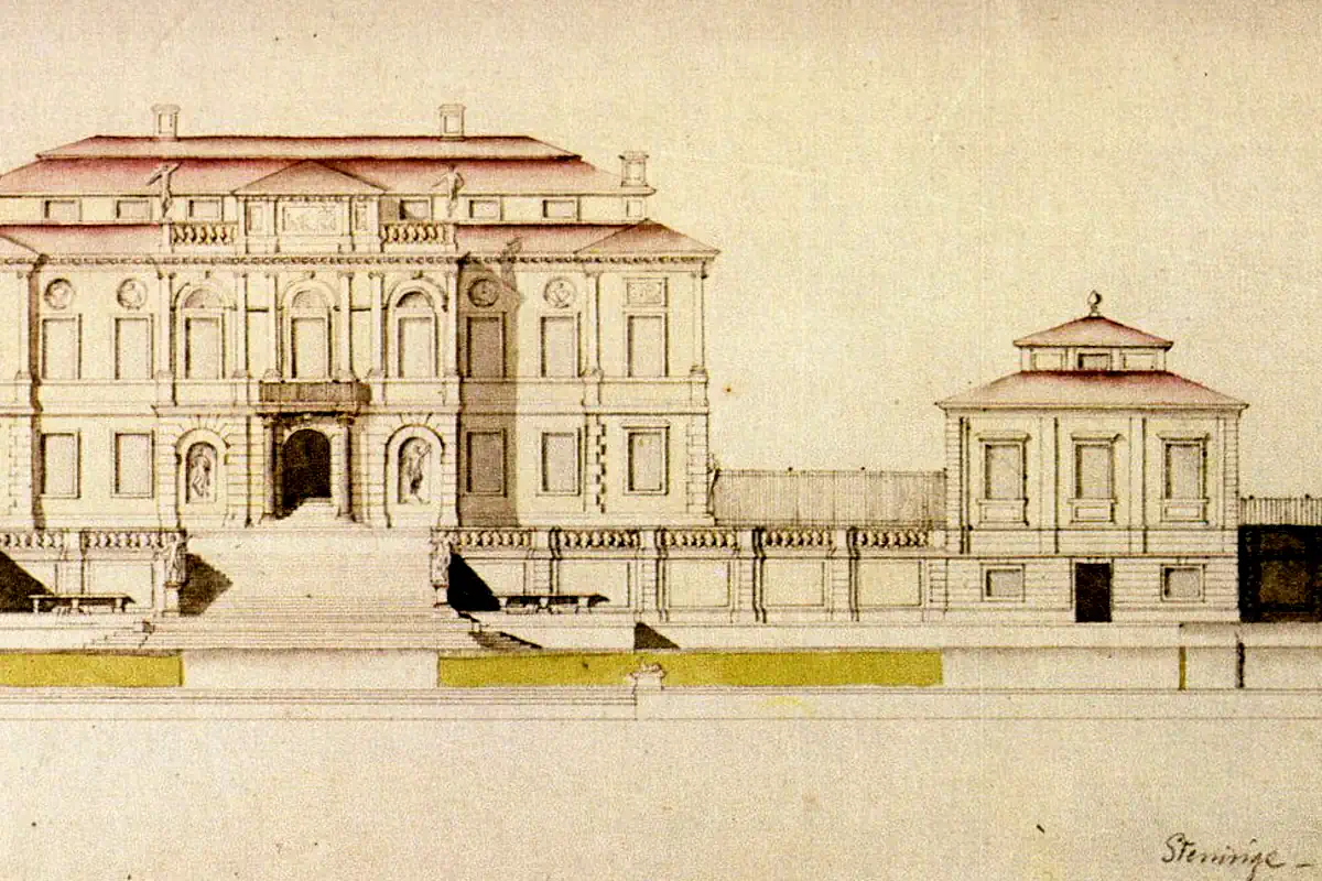 Steninge Palace, façade detail from a drawing by Nicodemus Tessin the Younger, 1690. Photo: Public domain