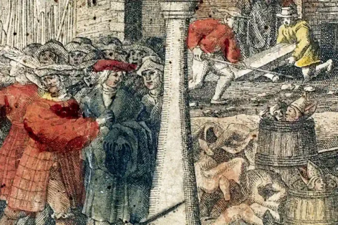 Shortly after the Stockholm Bloodbath, Gustav Vasa commissioned the so-called Bloodbath Engraving. Photo: Public domain
