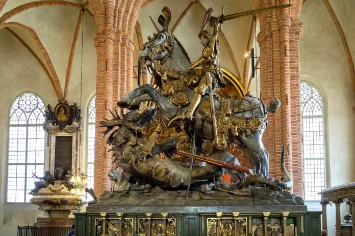 Saint George and the Dragon in Storkyrkan in Gamla Stan, Stockholm. Photo: Rainer Halama (CC BY-SA 4.0)
