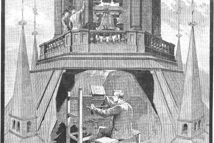 The carillon in the German Church in Stockholm. Image from the magazine Svea 1889.