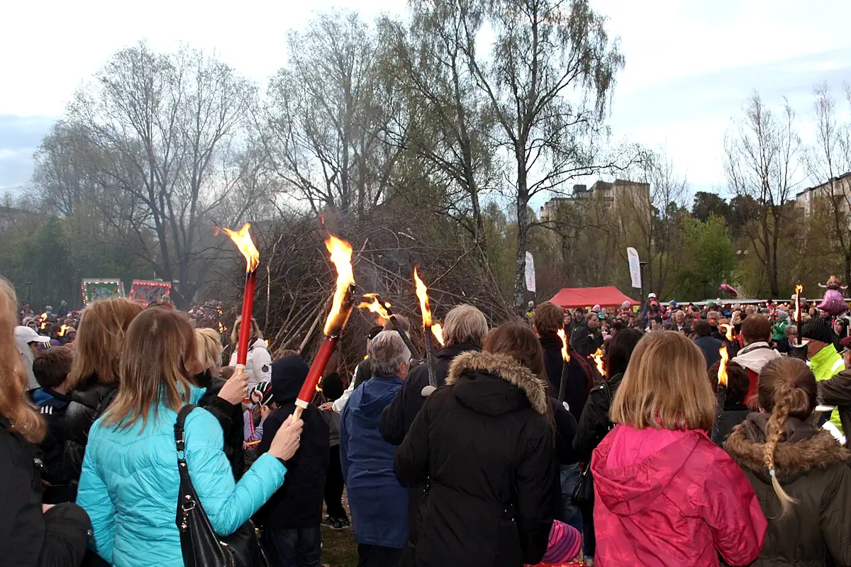 A photo from the Valborg celebration in Huddinge, just south of central Stockholm.